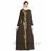 Front open embroidered abaya- Olive Green Front open embroidered abaya- Olive Green
